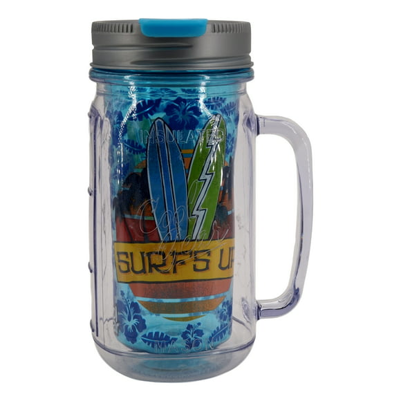 Zombie Vaccine Mason Jar Plastic Mug 16 oz Double Insulated Tumbler Water Cup 